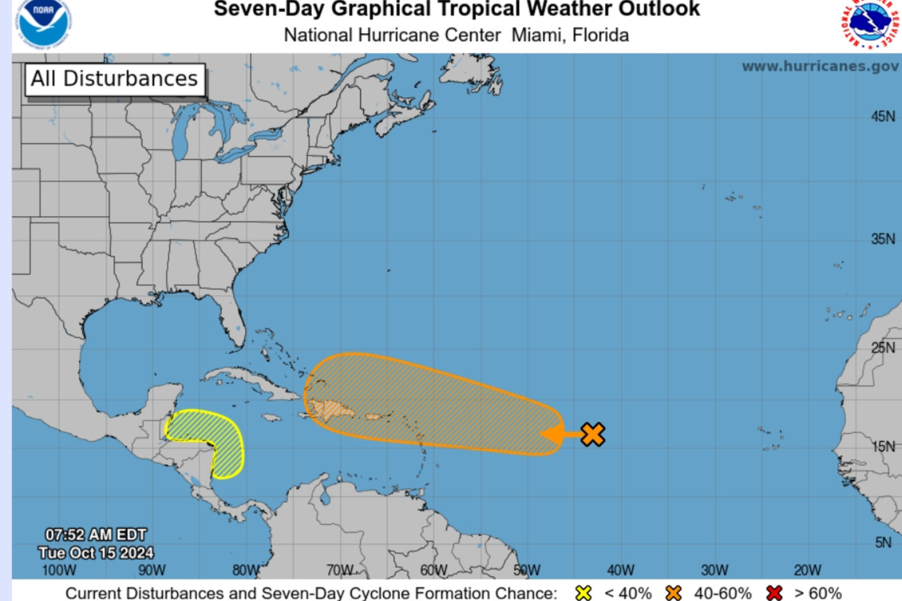 Possible probability of formation of Tropical Storm Nadine