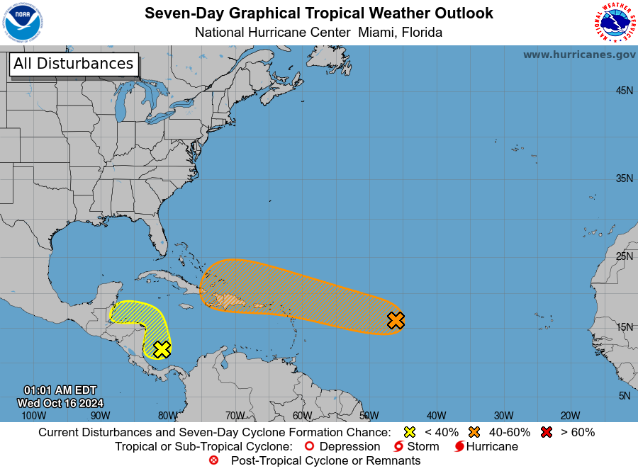 Potential Tropical Storm Nadine Path Update, Tracker 50 Chance of