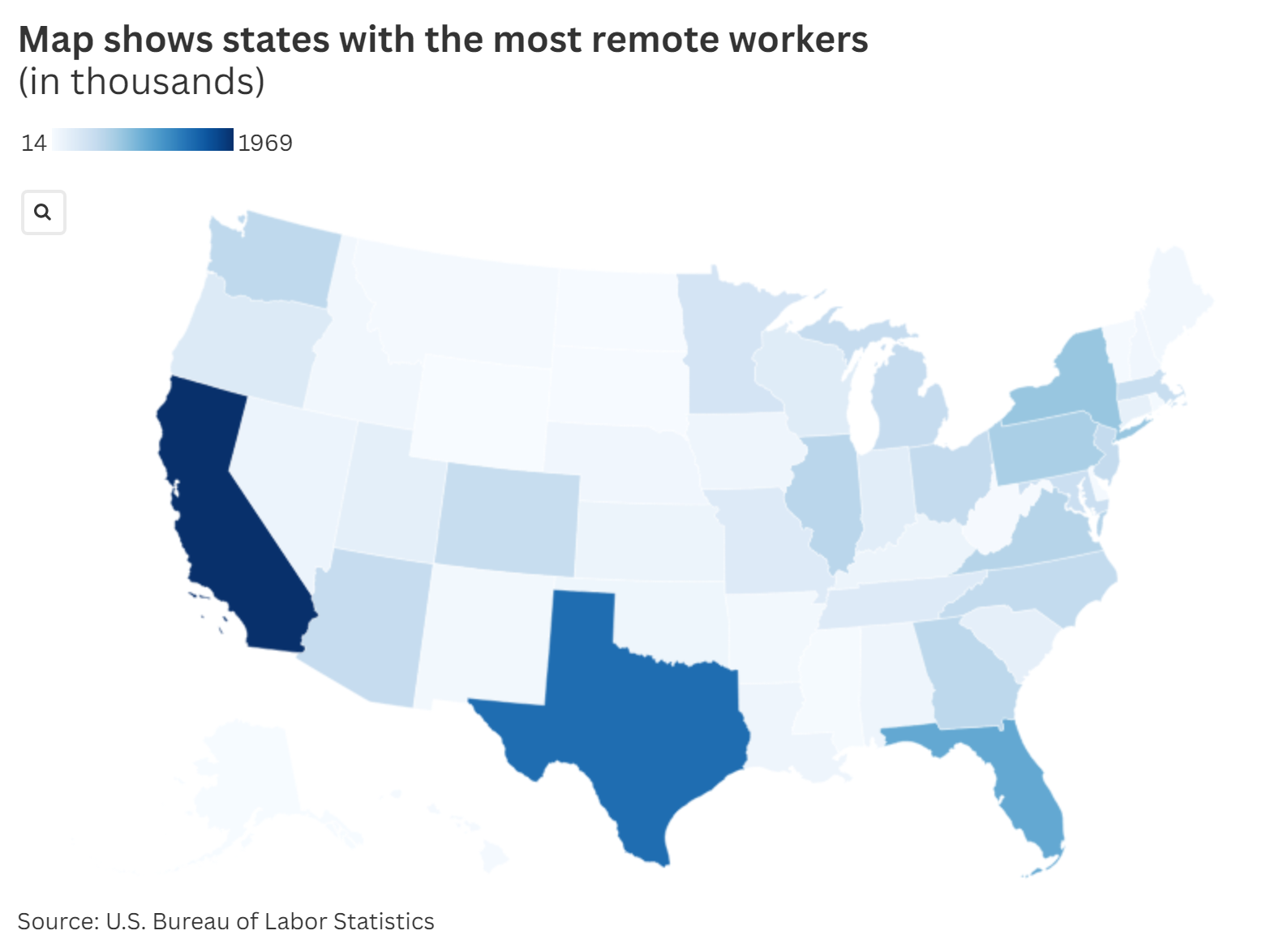 Map Shows States With The Most Remote Workers