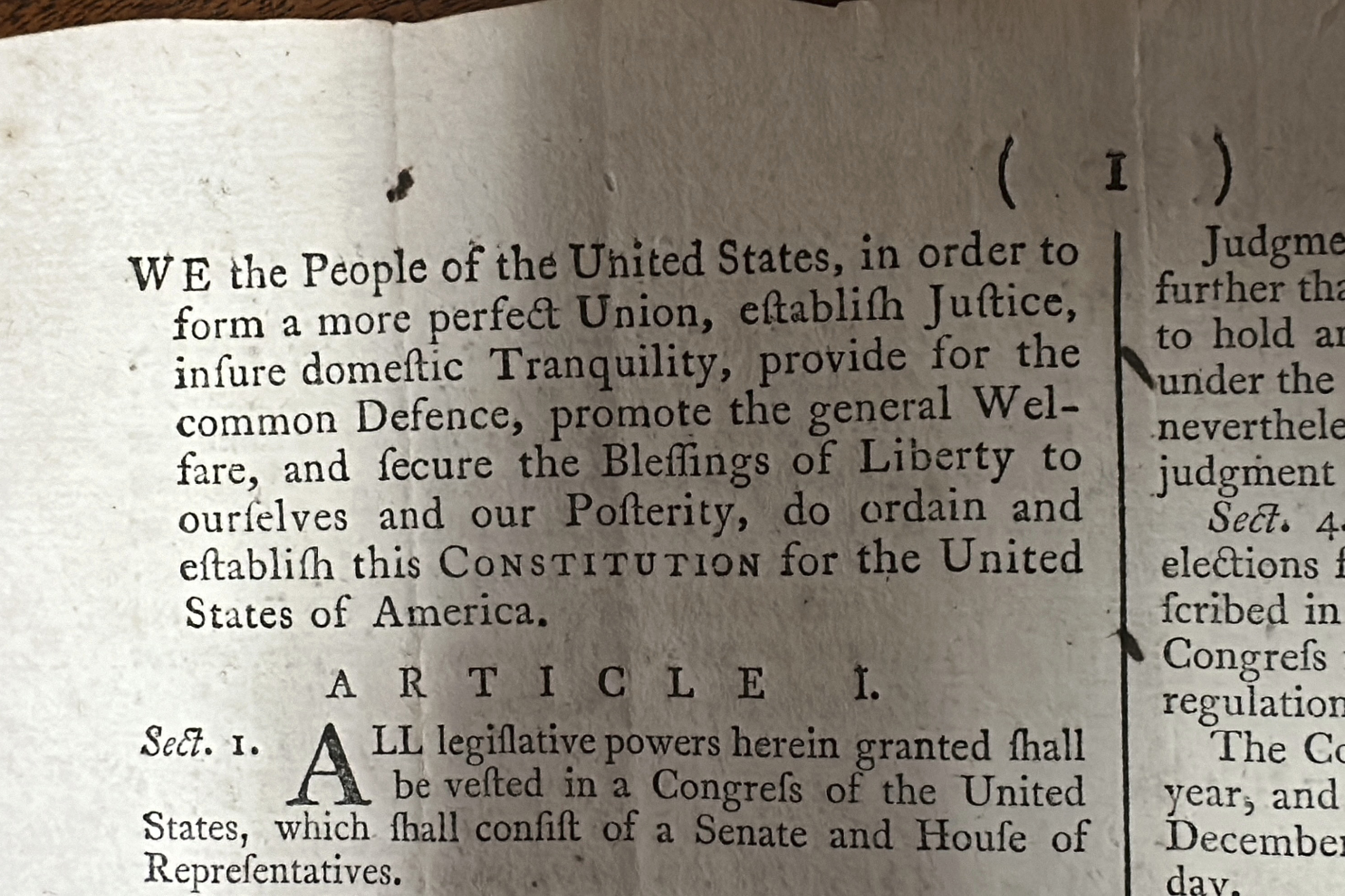 Rare U.S. Constitution Copy Set for Auction