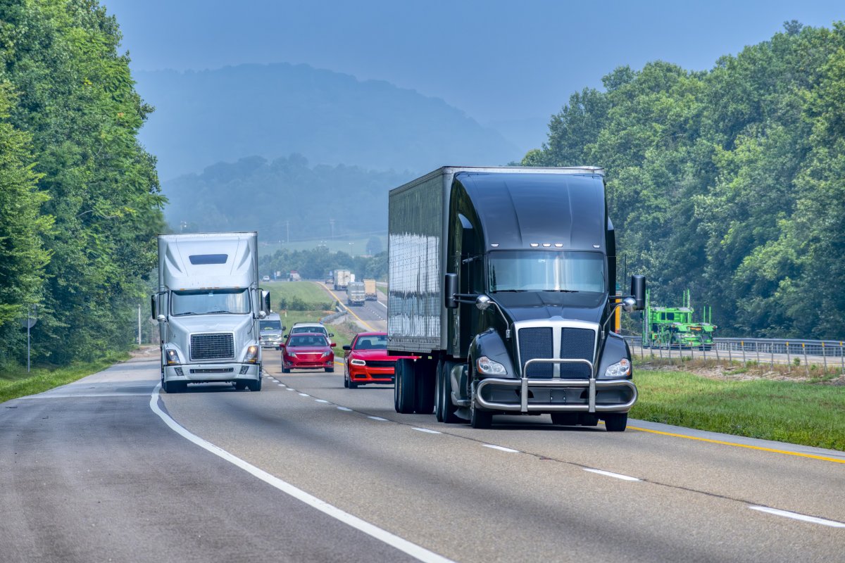 Trucks on the road