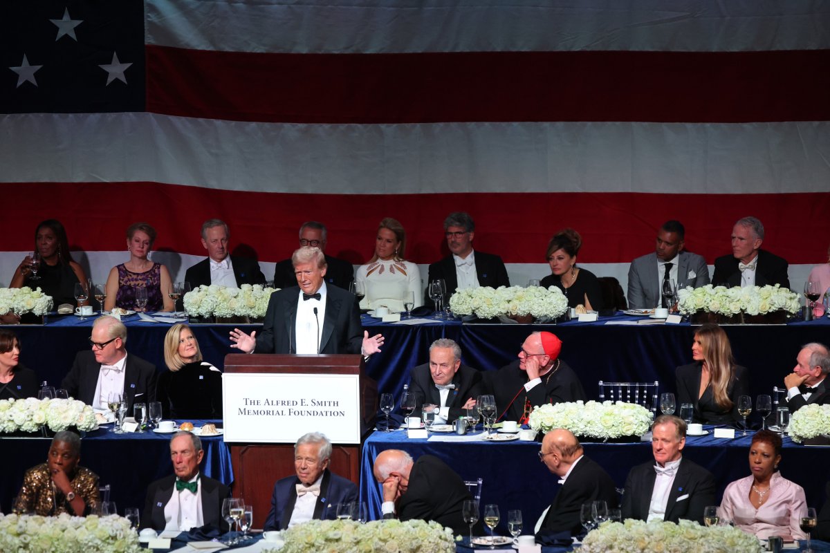 Trump Tears Into an Absentee Kamala Harris at Catholic Charity Event