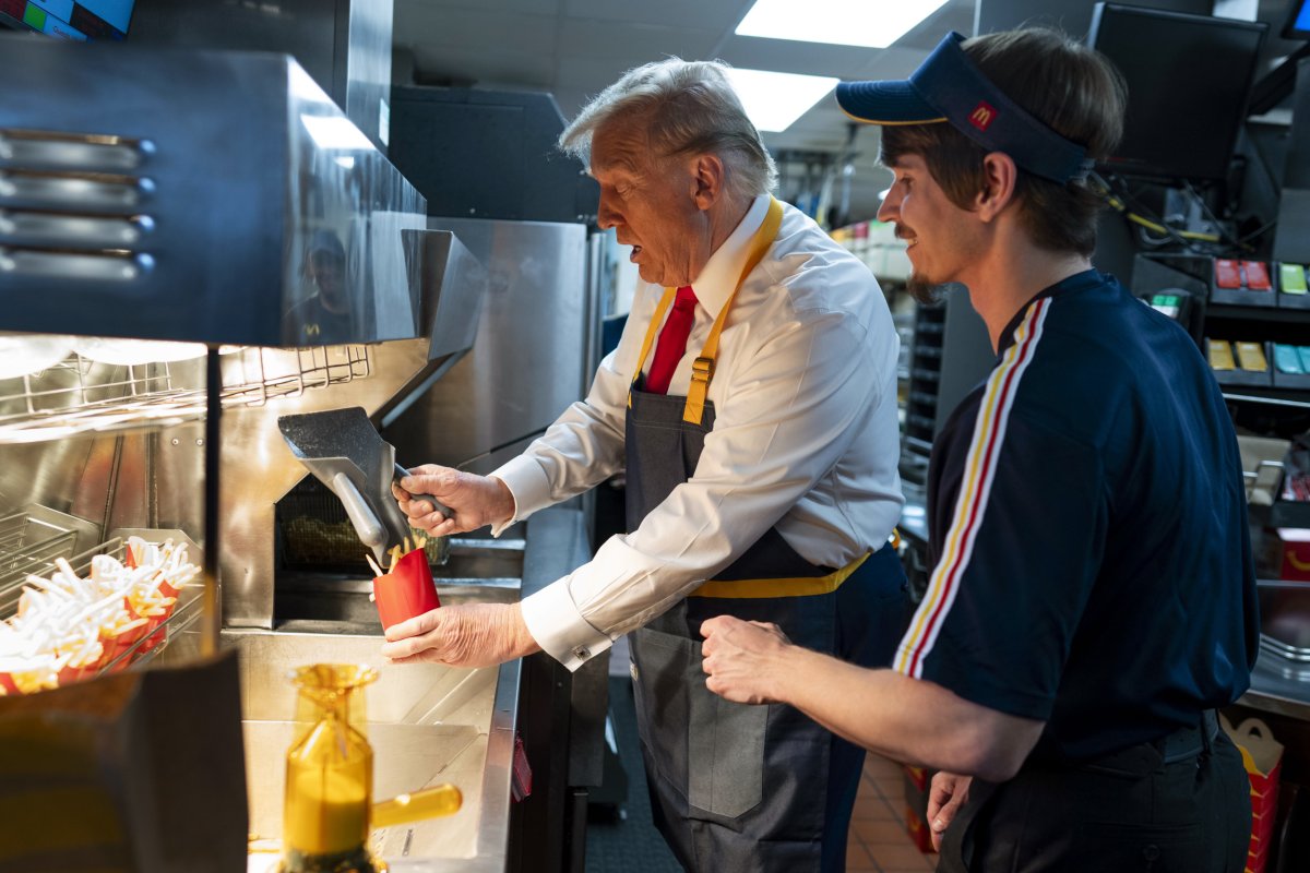 Former President Donald Trump at McDonald's