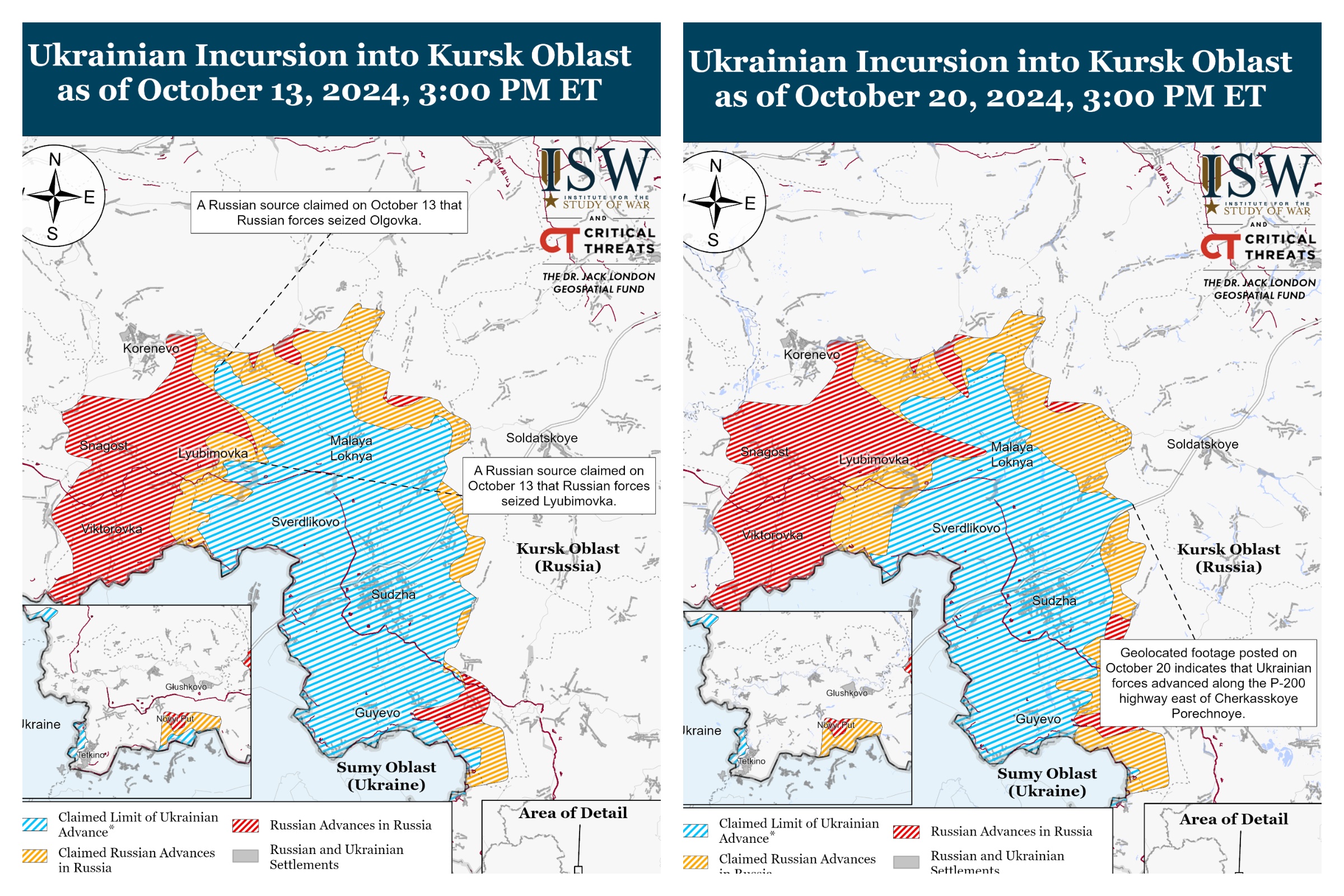 Kursk Maps Show Russian Forces Slice Across Ukraine's Foothold