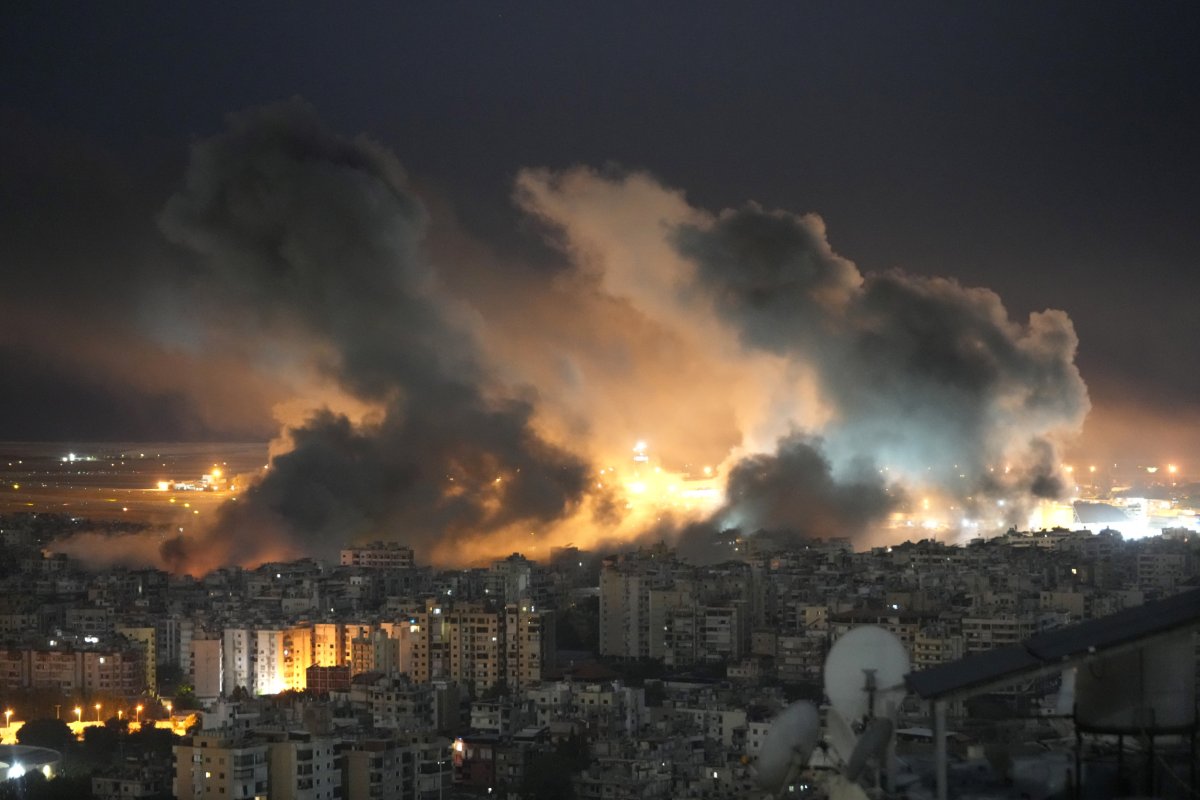 Smoke rises from Beirut after an Israeli attack