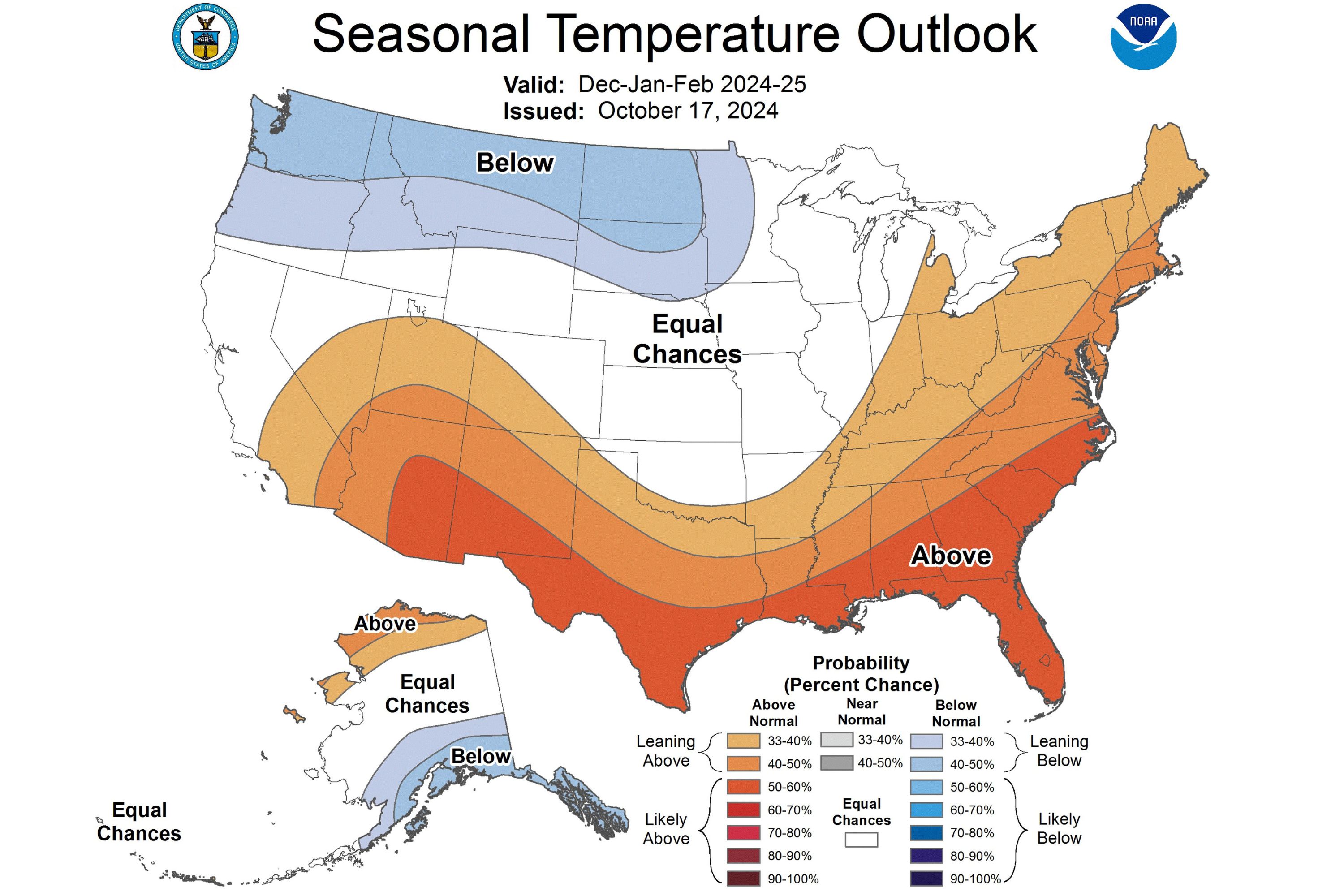 NOAA Map Reveals US Set for Unusually Warm Winter