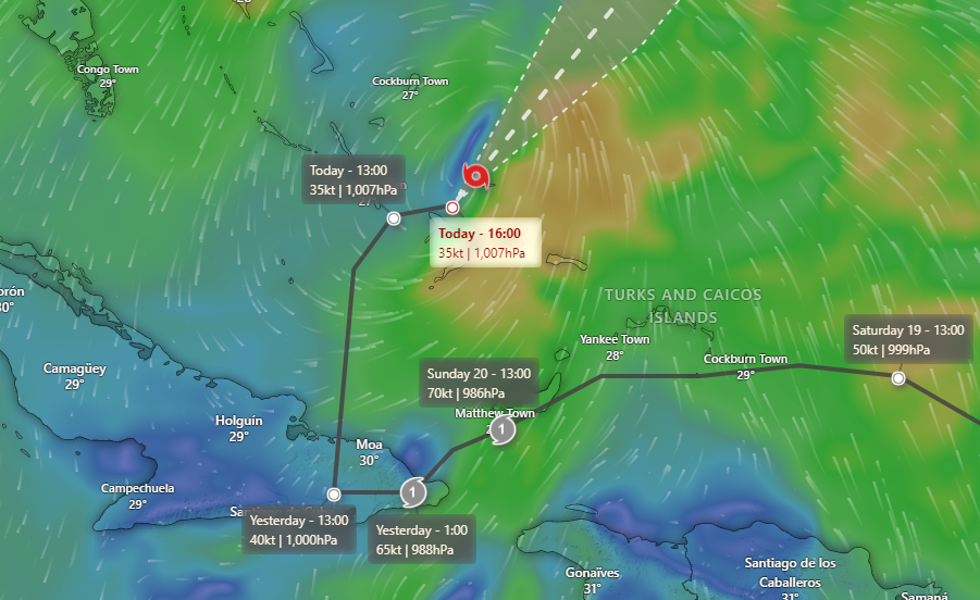 Tropical Storm Oscar Live Tracker