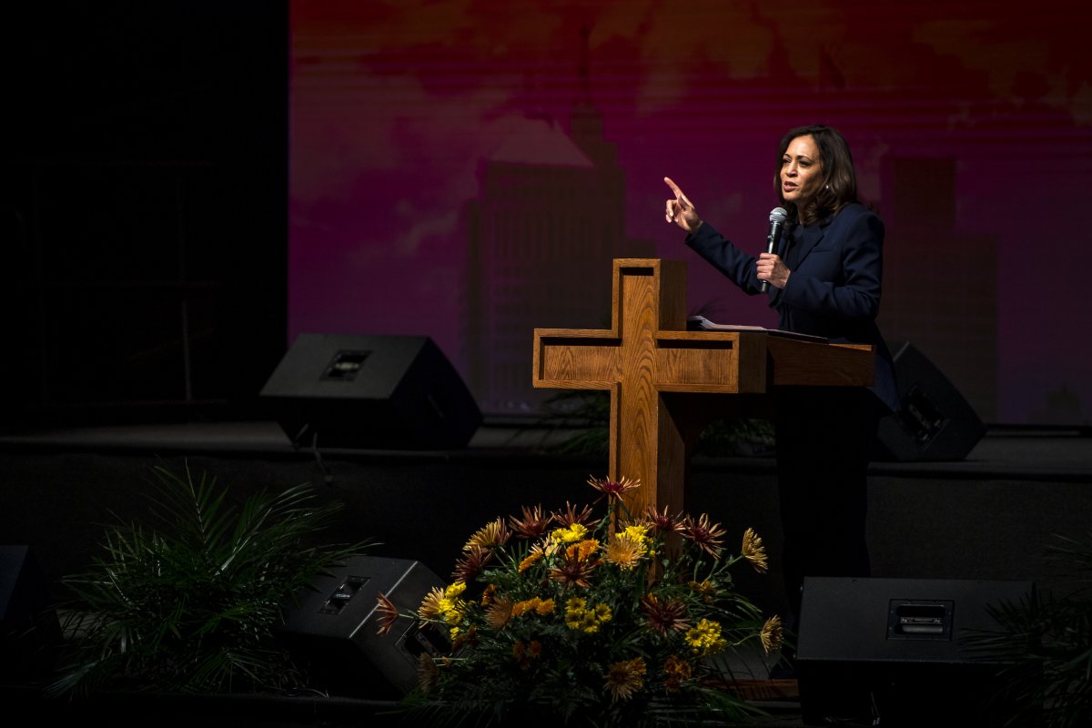 Kamala Harris at the pulpit