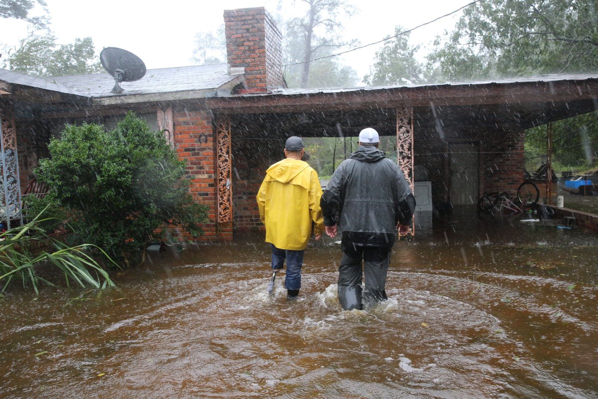 Hurricane rescue worker