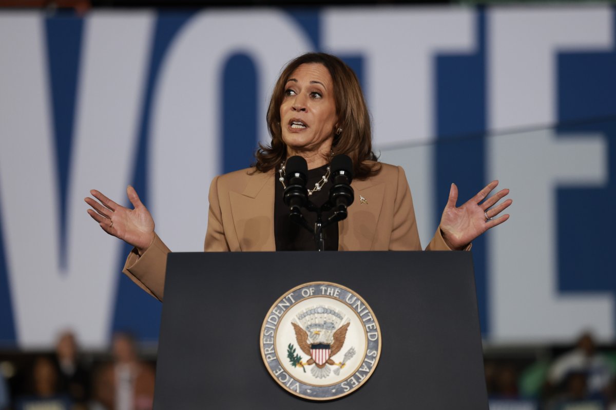 Kamala Harris speaks at the rally