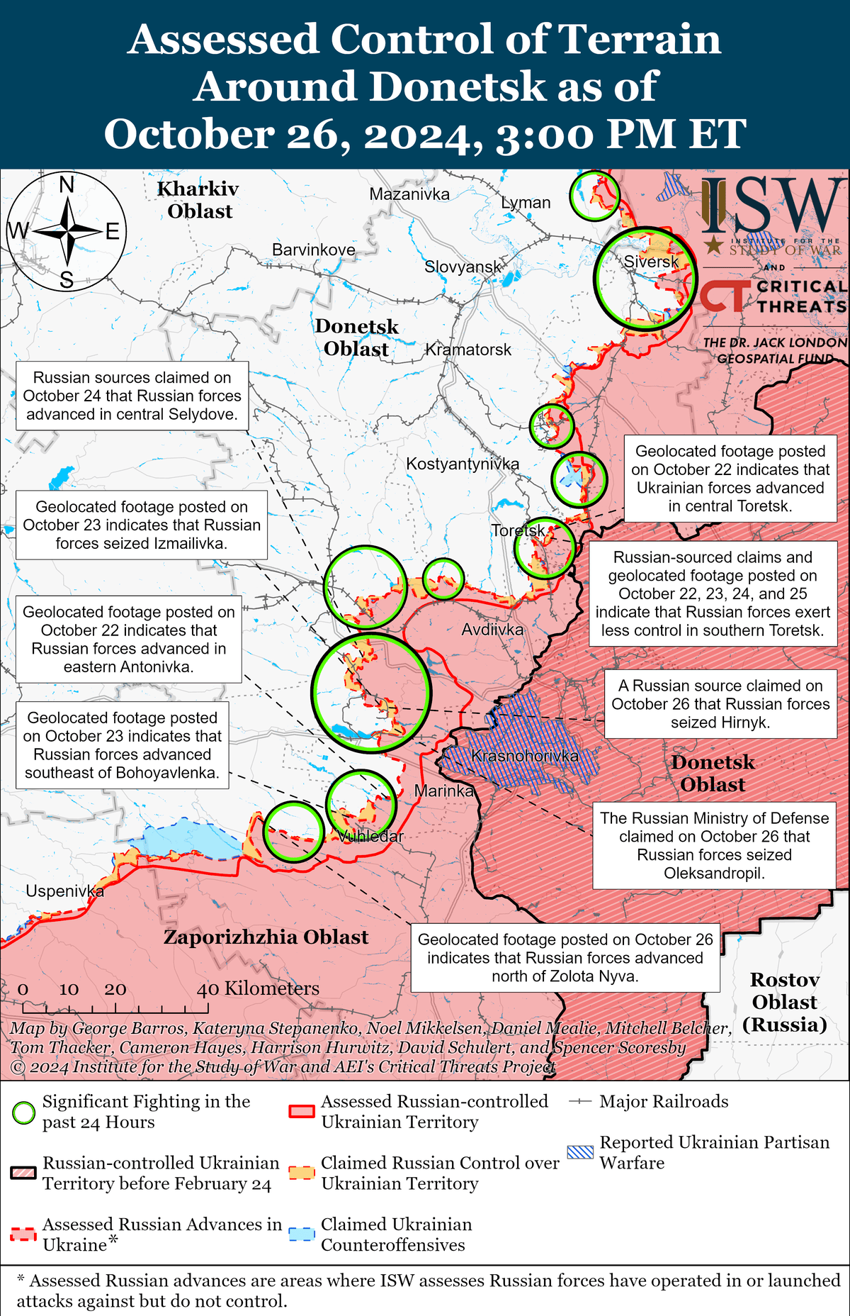 Mapa ISW de Donetsk