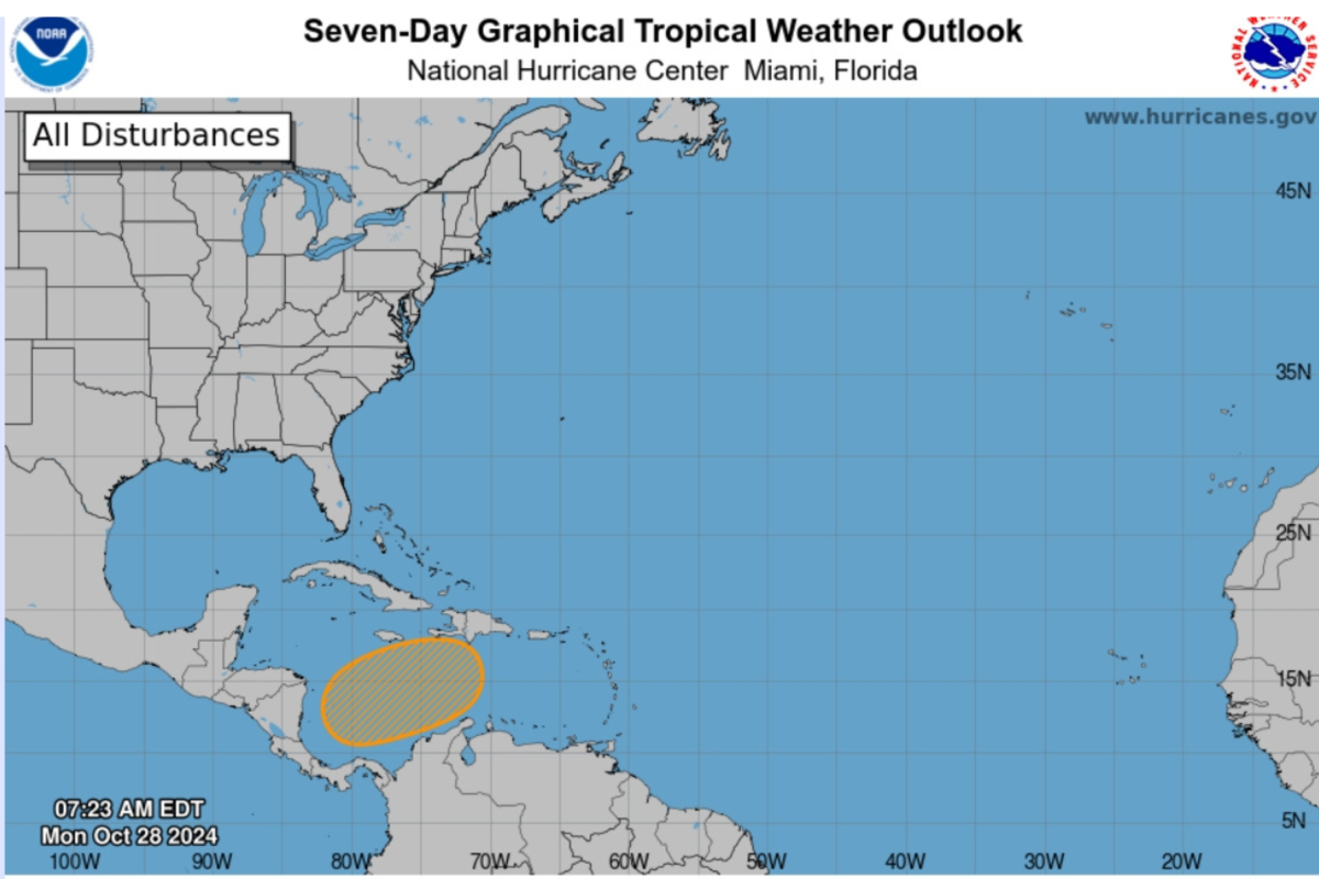 The likelihood of a tropical storm is increasing