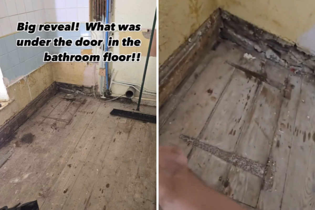 Secret trap door found under bath