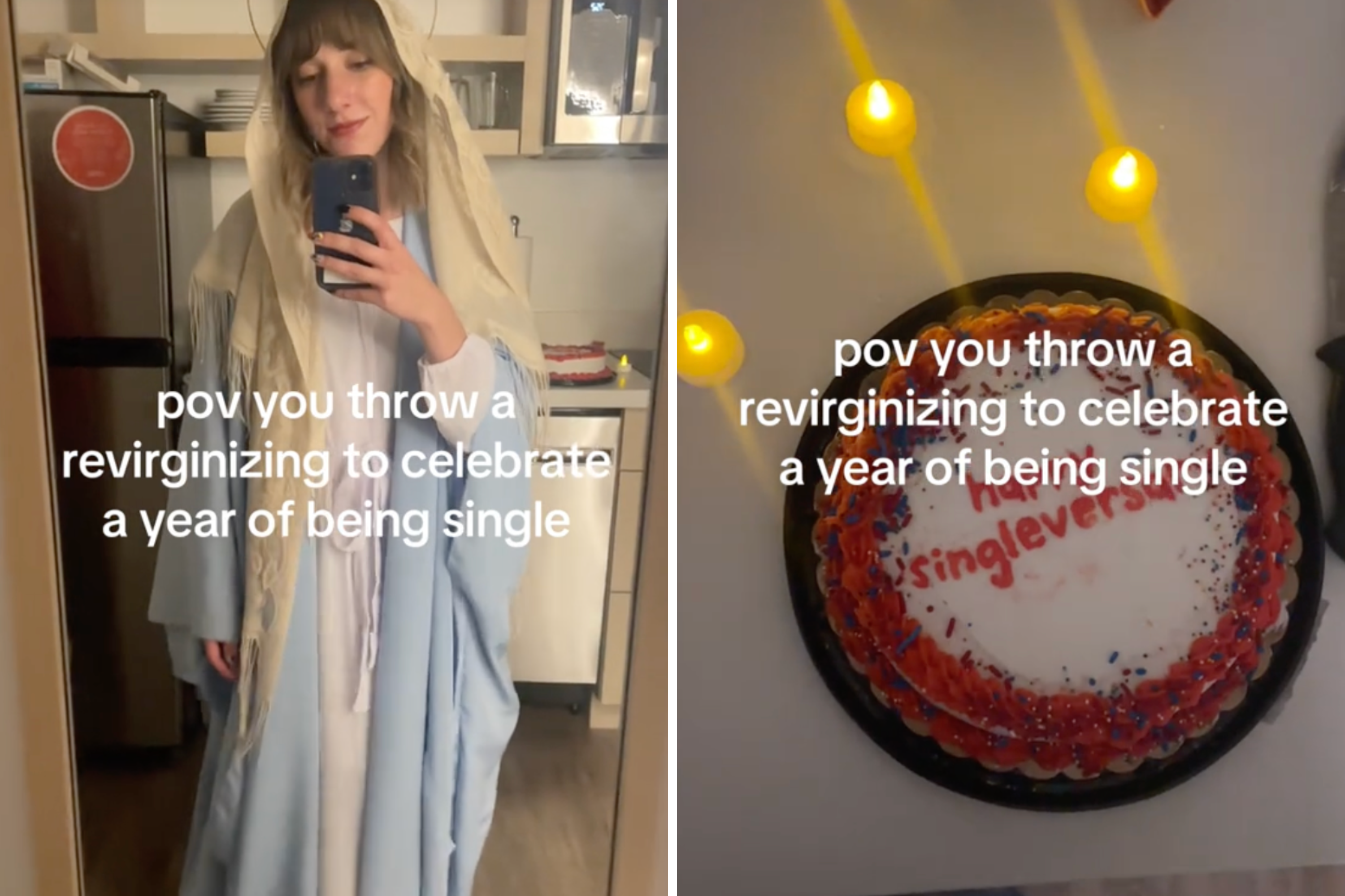 Gen Z woman hosts a “revirginization” party to celebrate her first year of being single