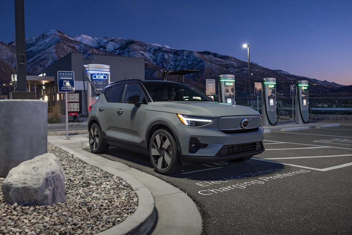 Volvo charging at Starbucks