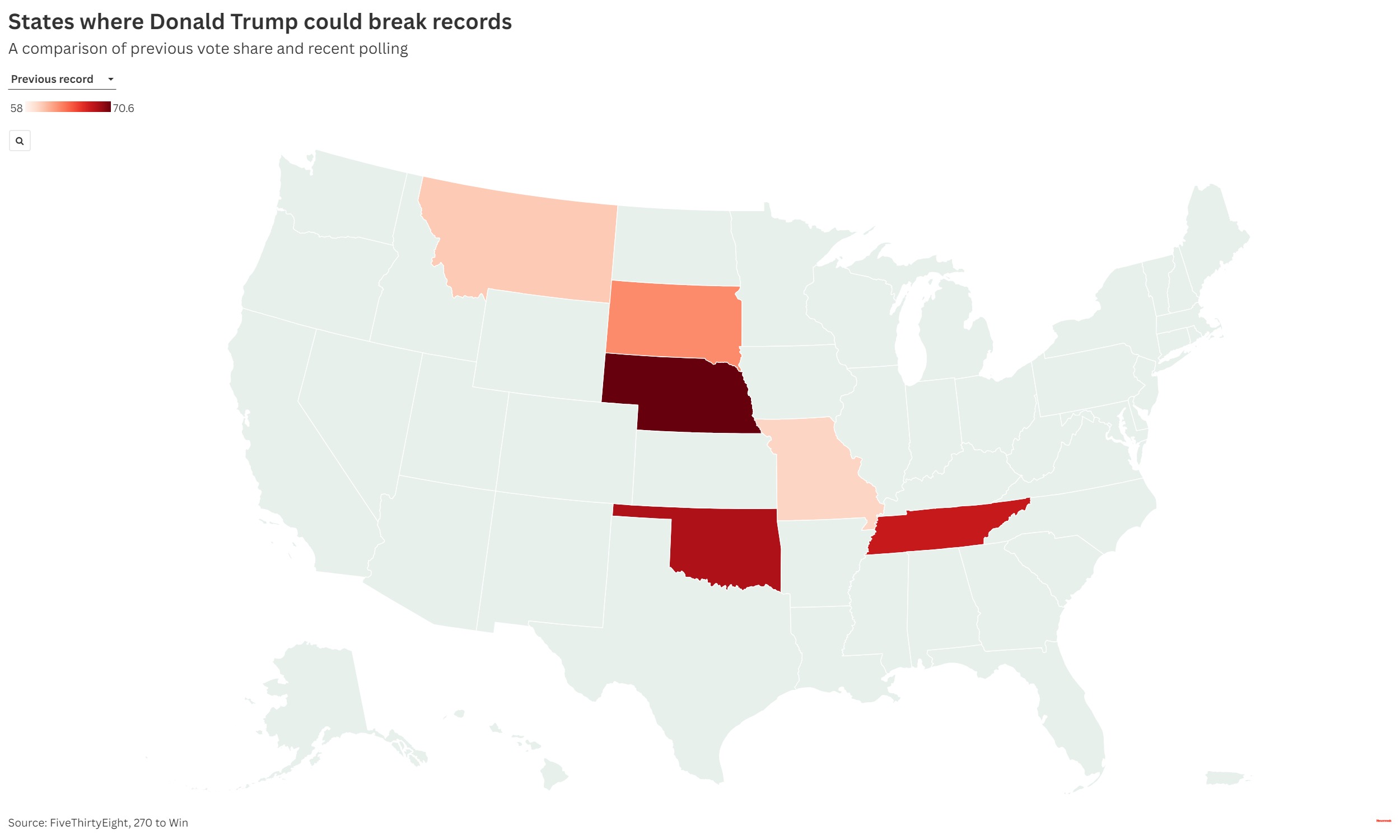 Donald Trump Could Break Records in Six States, Polls Show