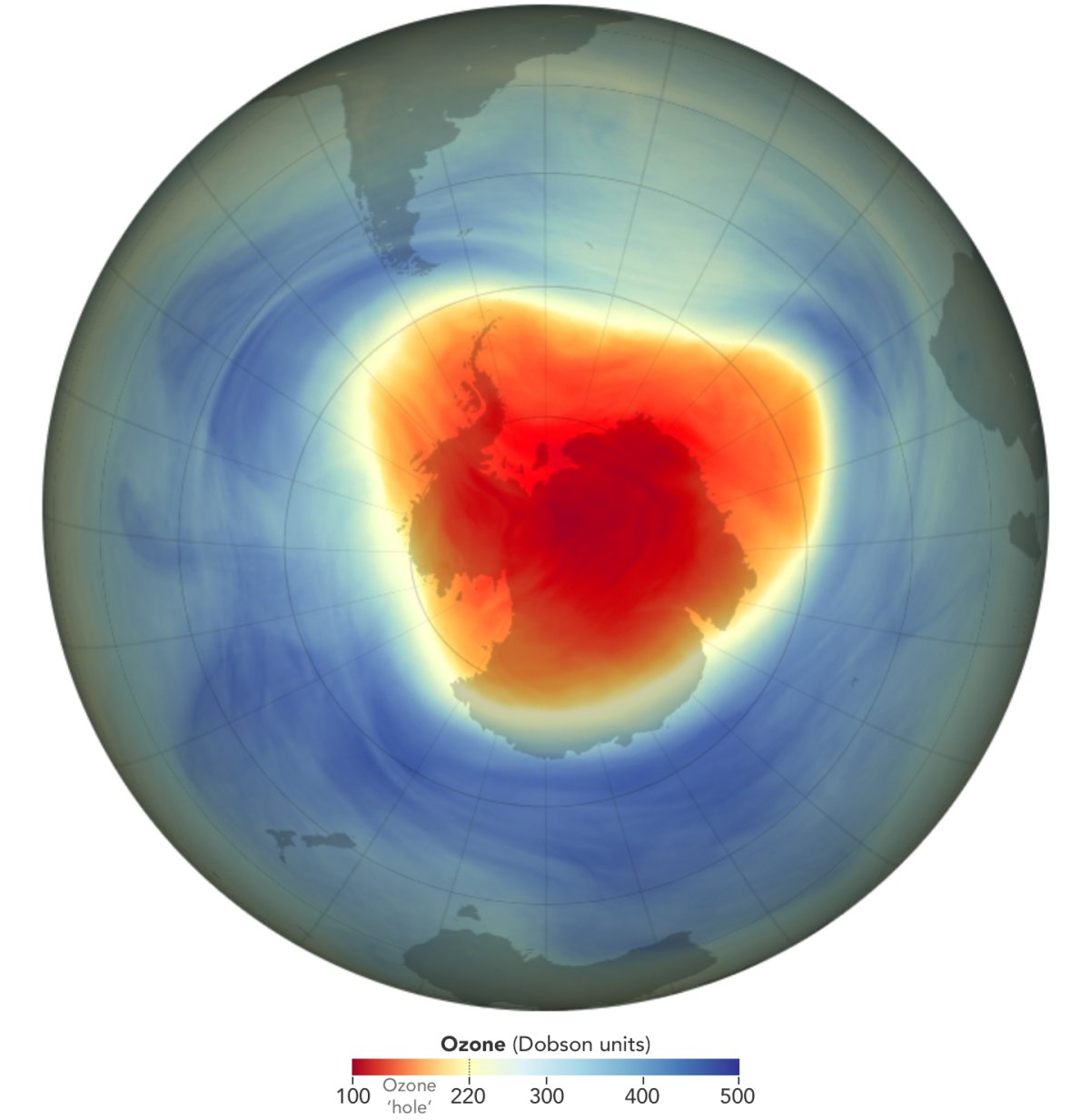 NASA symbol finds ozone hollow thrice measurement of US