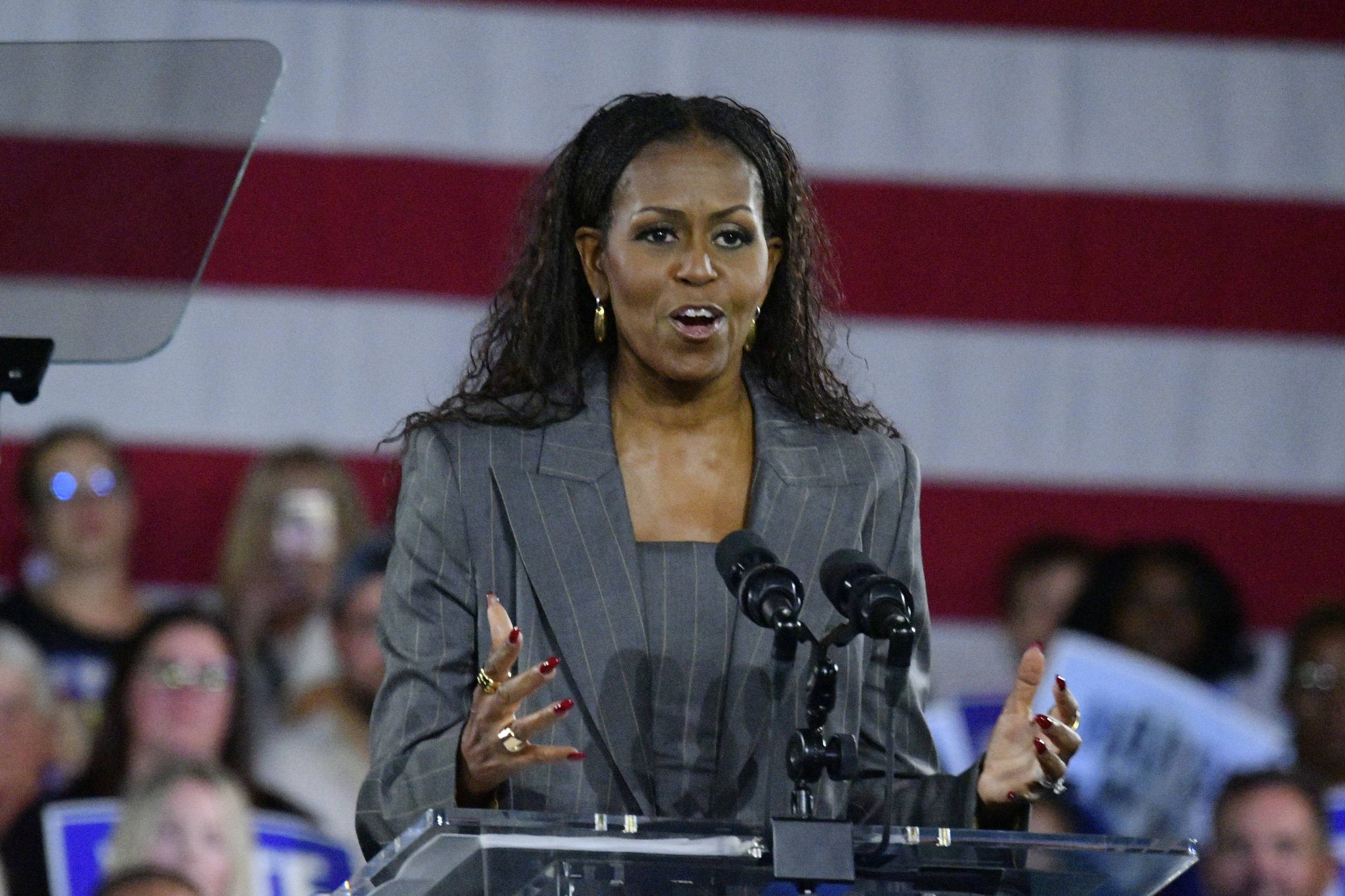 Crowd Erupts As Michelle Obama Warns of Trump Future: 'Not Going Back'