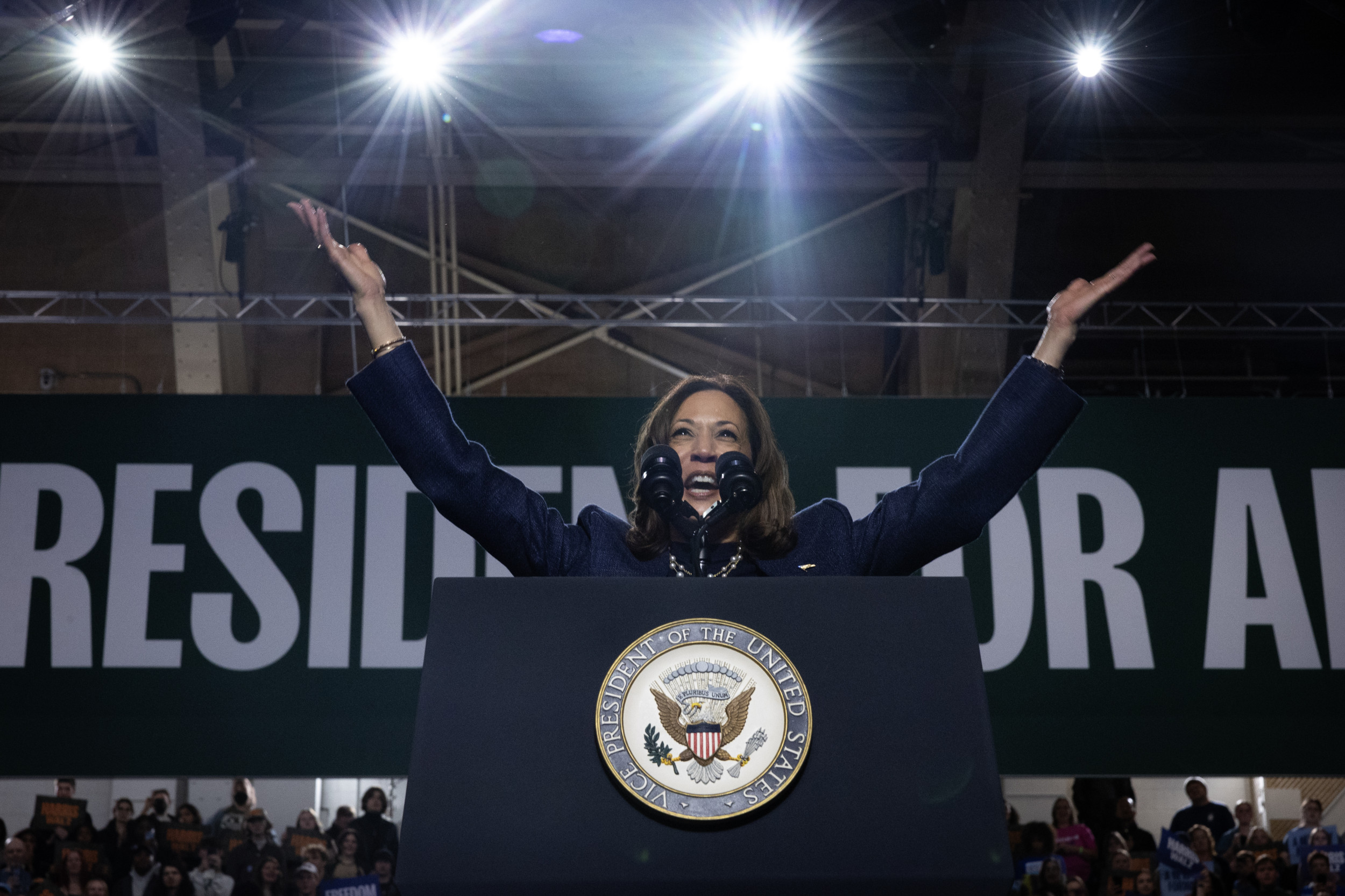 Kamala Harris Campaigns in Key Swing State Michigan