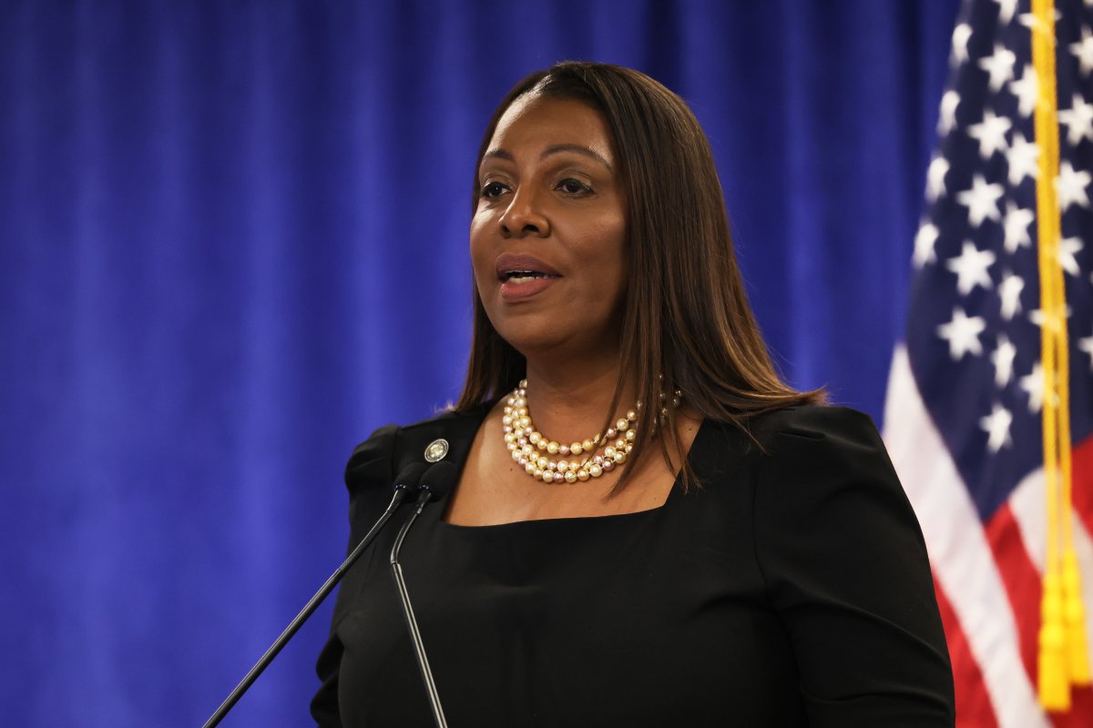 Attorney General Letitia James at the press conference.