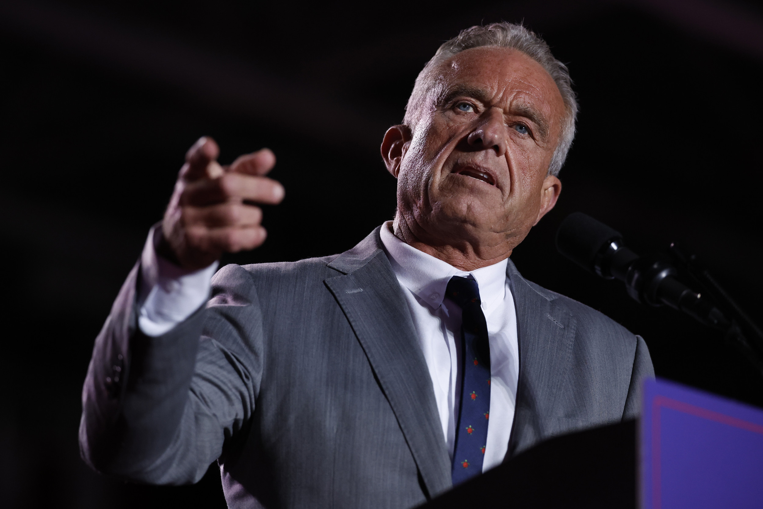 Photo: Robert F. Kennedy Jr. speaks during a Trump campaign rally in Warren, Michigan. (Chip Somodevilla/Getty Images)