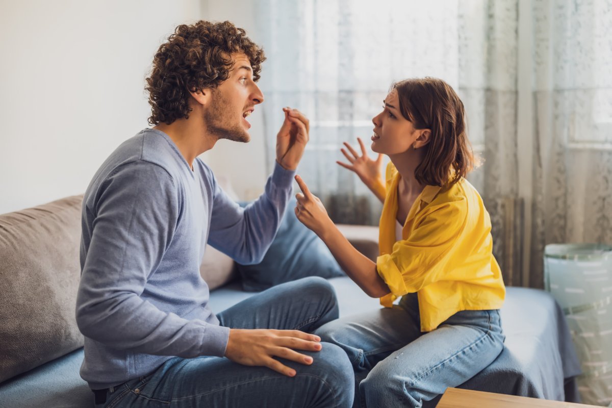 Couple arguing stock image