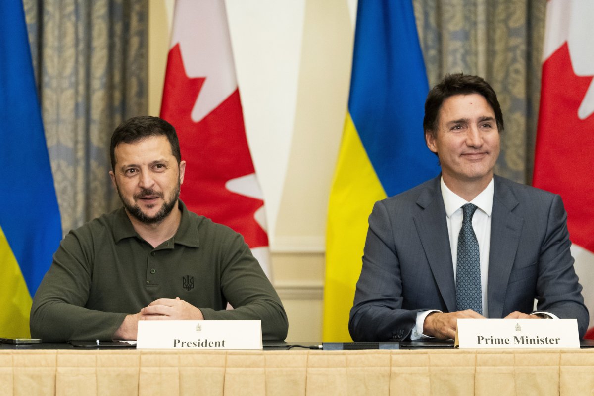 Vladimir Zelensky and Justin Trudeau 