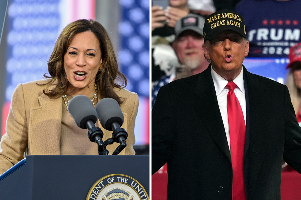 Harris and Trump in GA