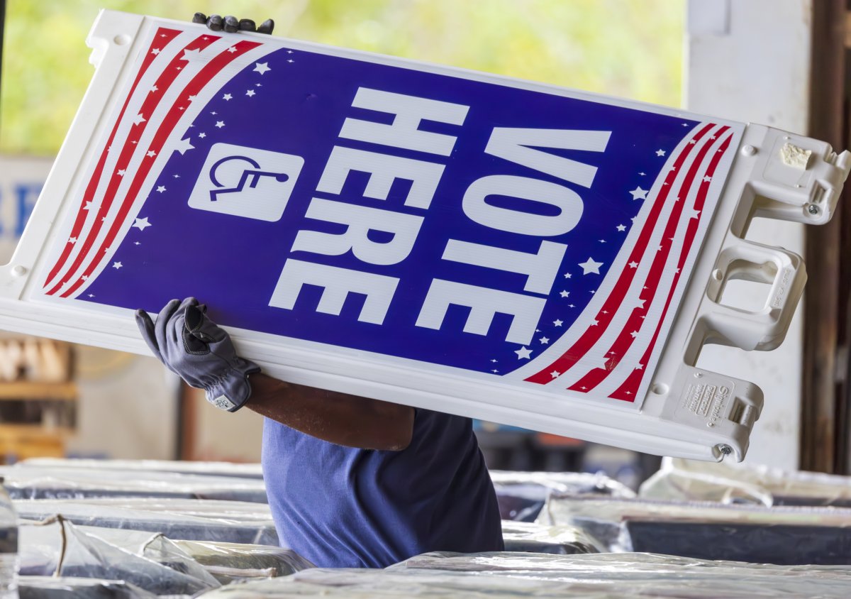 Voting machines and signs