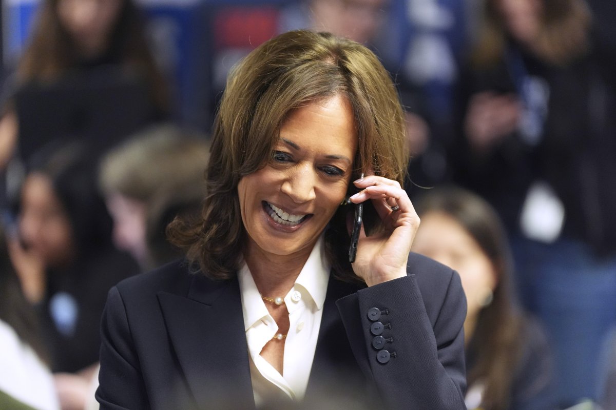 Kamala Harris on the phone