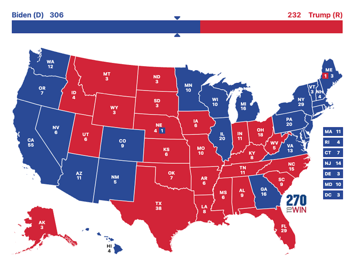 How Electoral College Map Compares With 2020, 2016 Newsweek