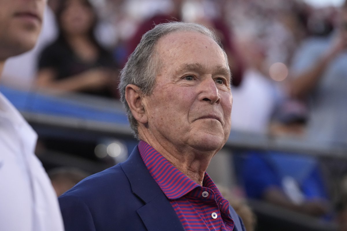 George W. Bush at a football game