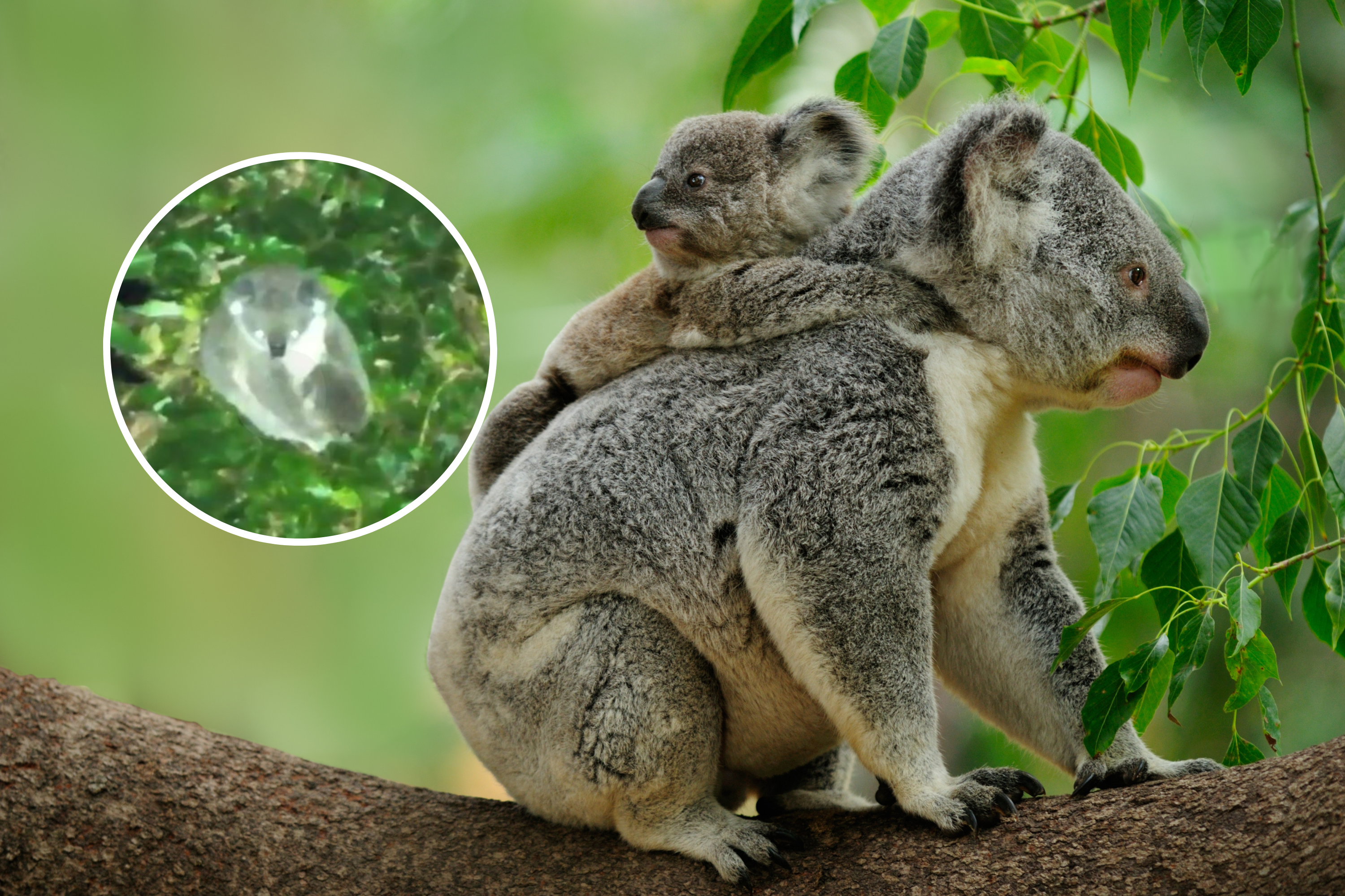 Drone Captures Adorable Footage of Koala and Child Cuddling in Forest