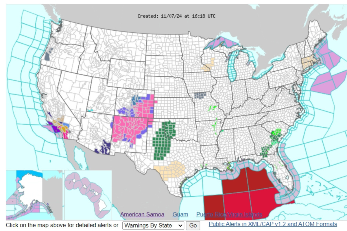 Hurricane Rafael hits the USA