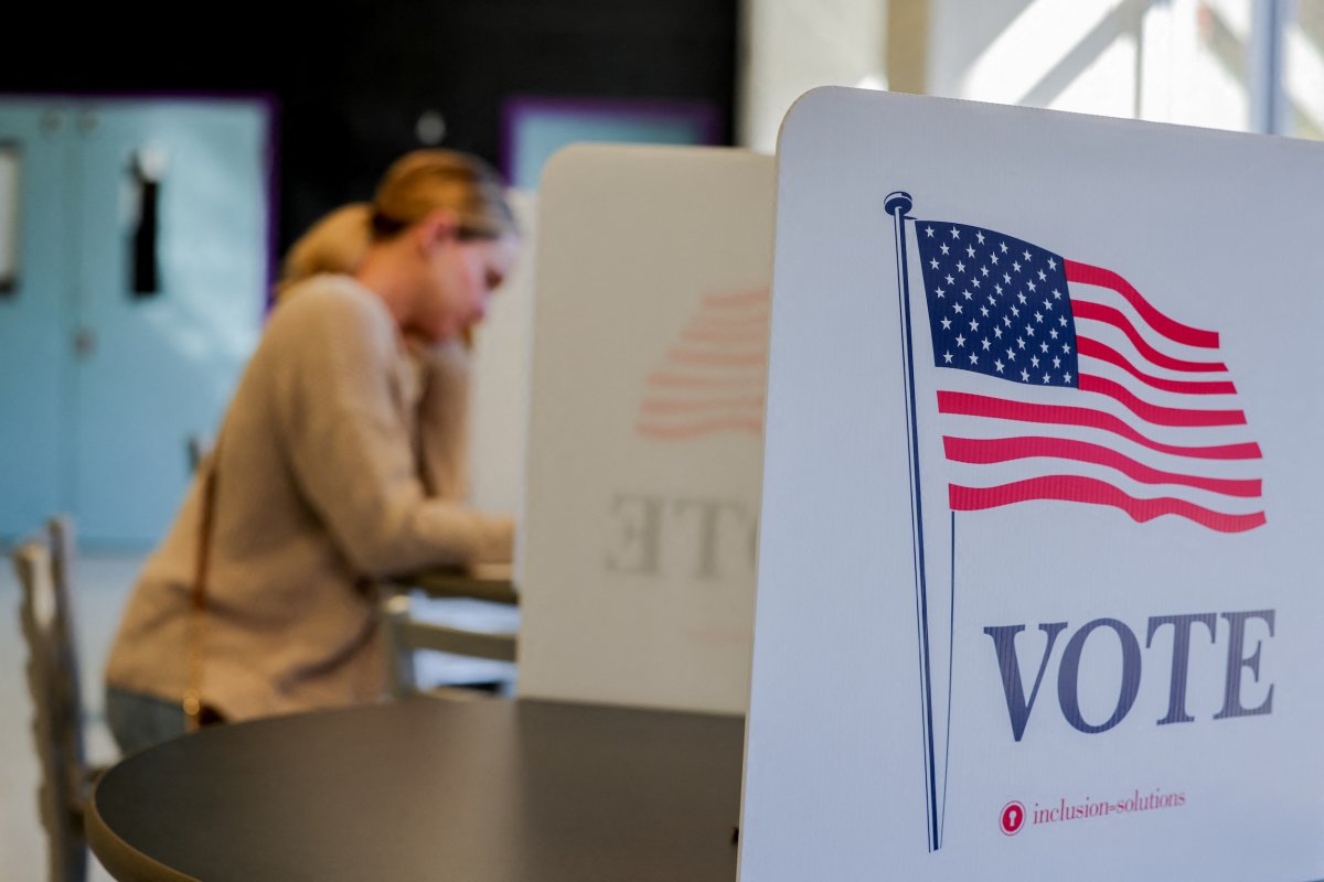 Woman voting