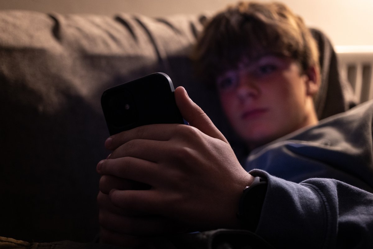 boy using smartphone