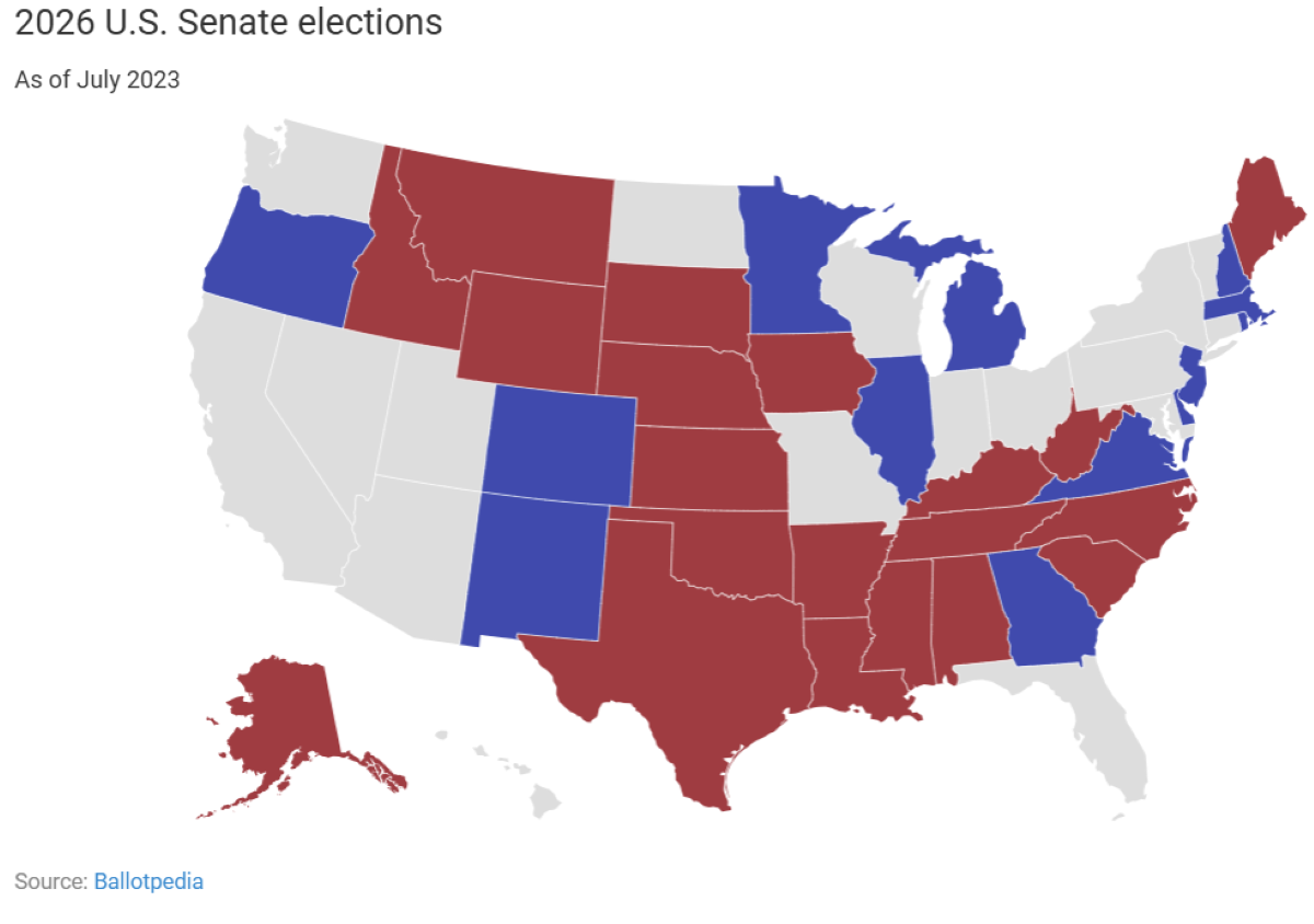 The 2026 Senate Midterm Map Looks Rough for Democrats Newsweek