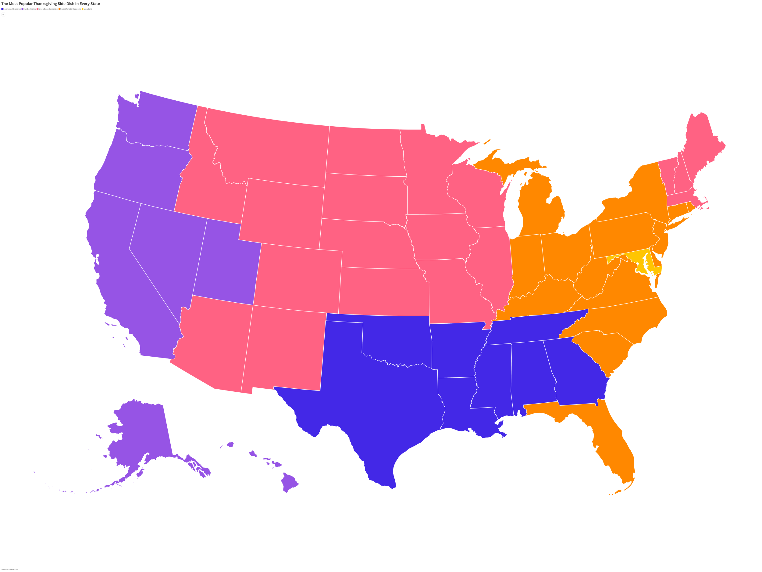 The Most Popular Thanksgiving Side Dish In Every State - Newsweek 