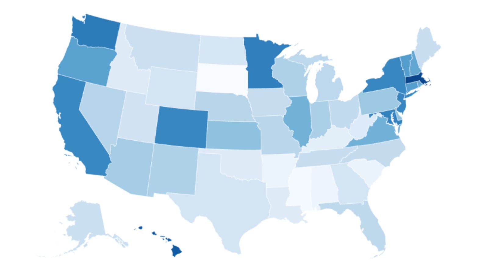 Map Shows Most Expensive States for Child Care