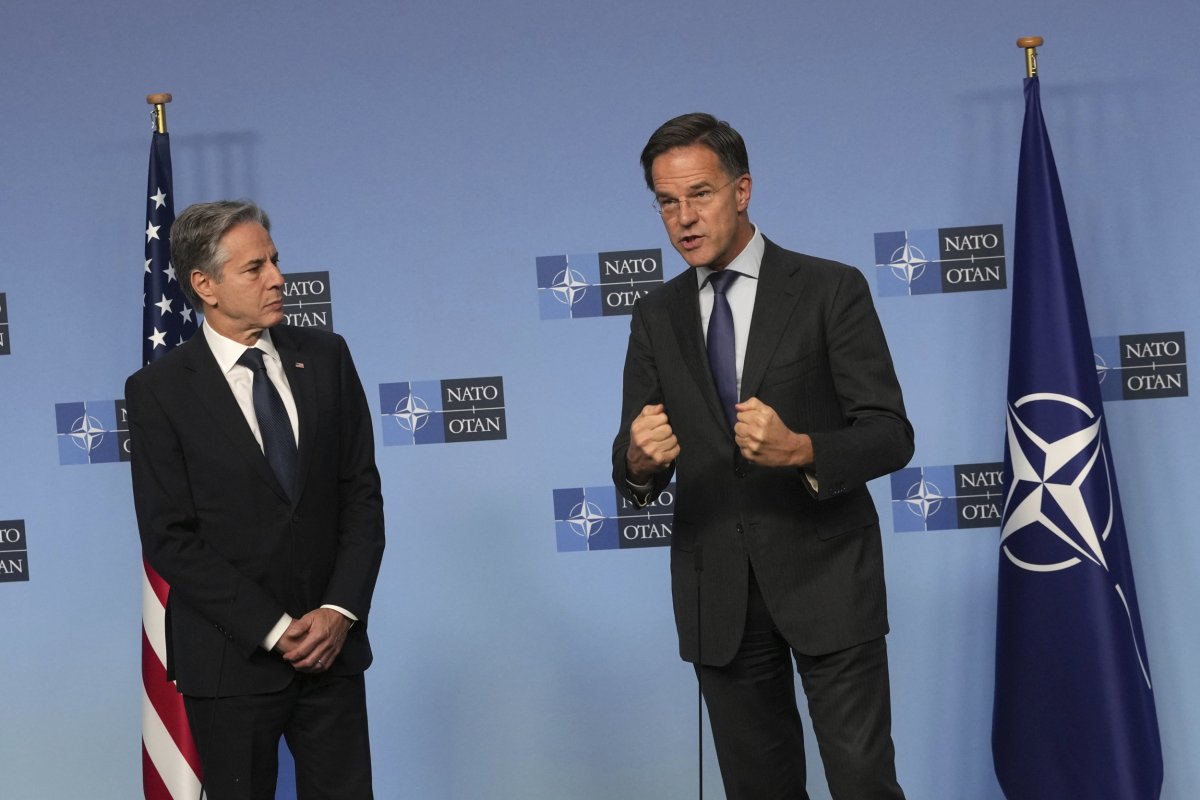 Blinken and Rutte at NATO HQ