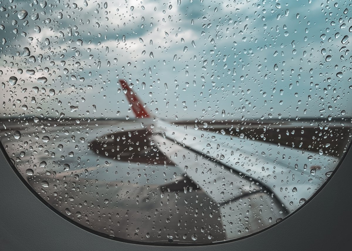 Flight attendant filming pilots landing in 'heavy rain' goes viral