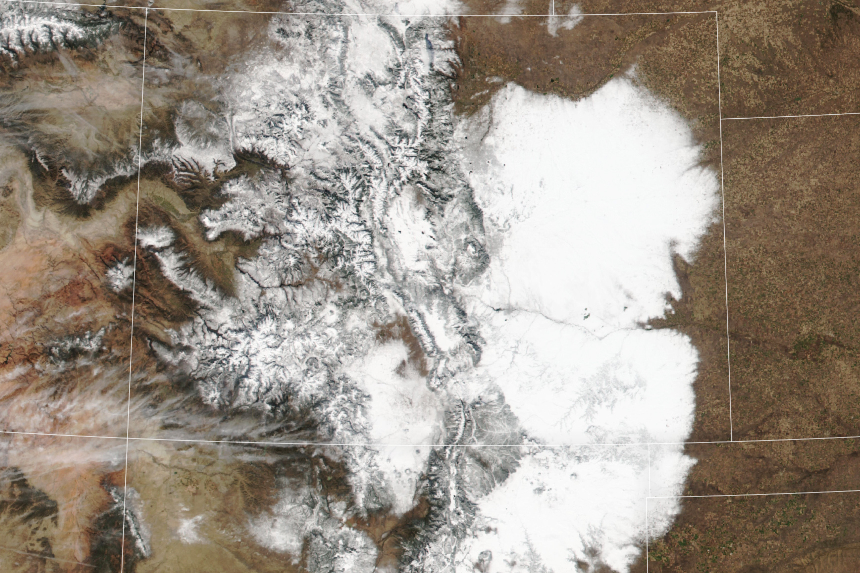 NASA Images Reveal Massive Early-Season Snowpack in Colorado