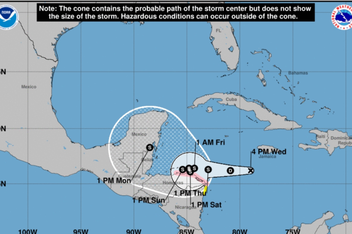 Potential tropical storm Sara Spaghetti models