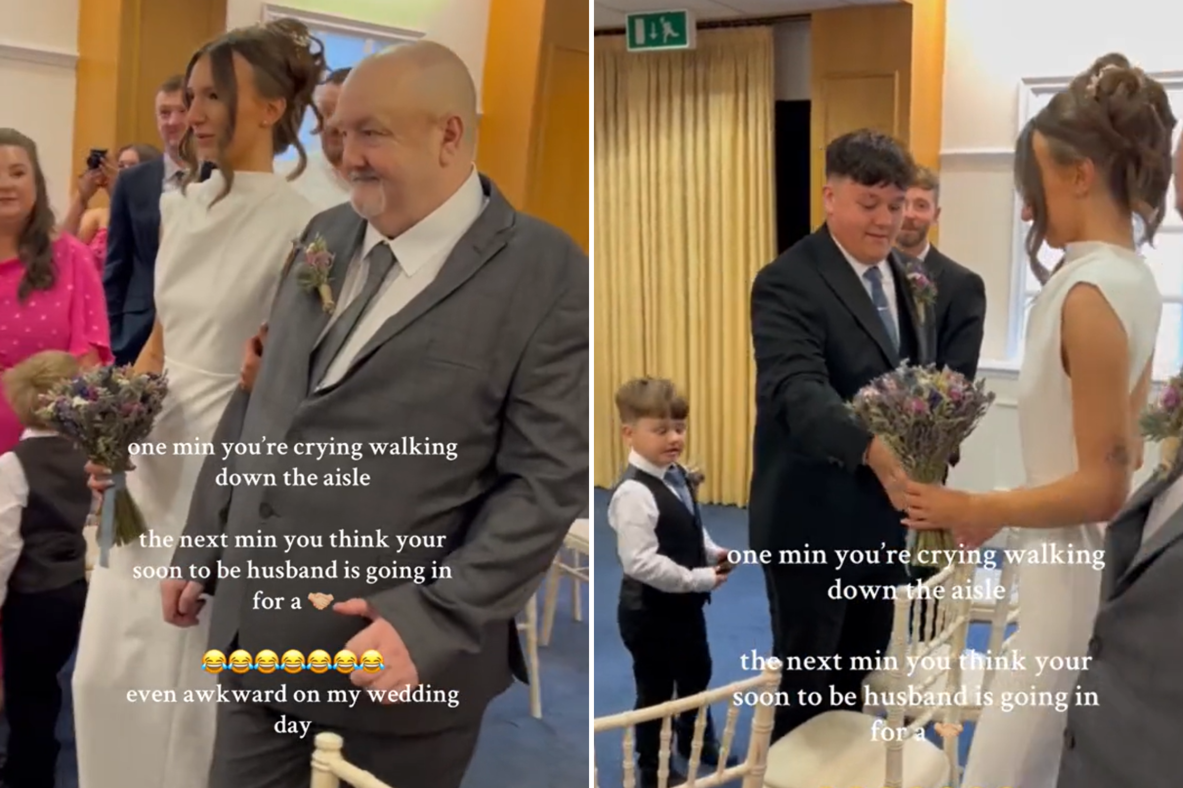 Hysterics at Bride's 'Awkward' Blunder As She Reaches the End of the Aisle