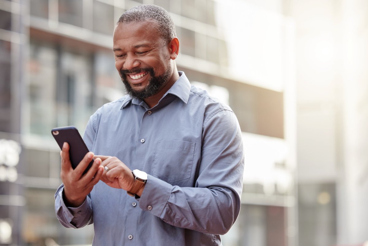 Man looking at phone