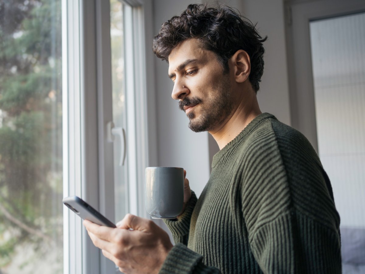 Stock image person on phone