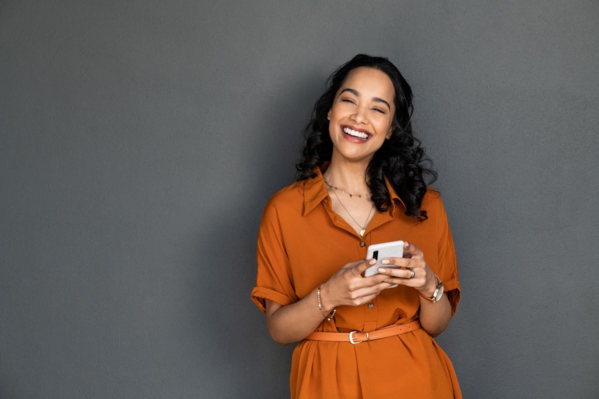 Woman using the phone