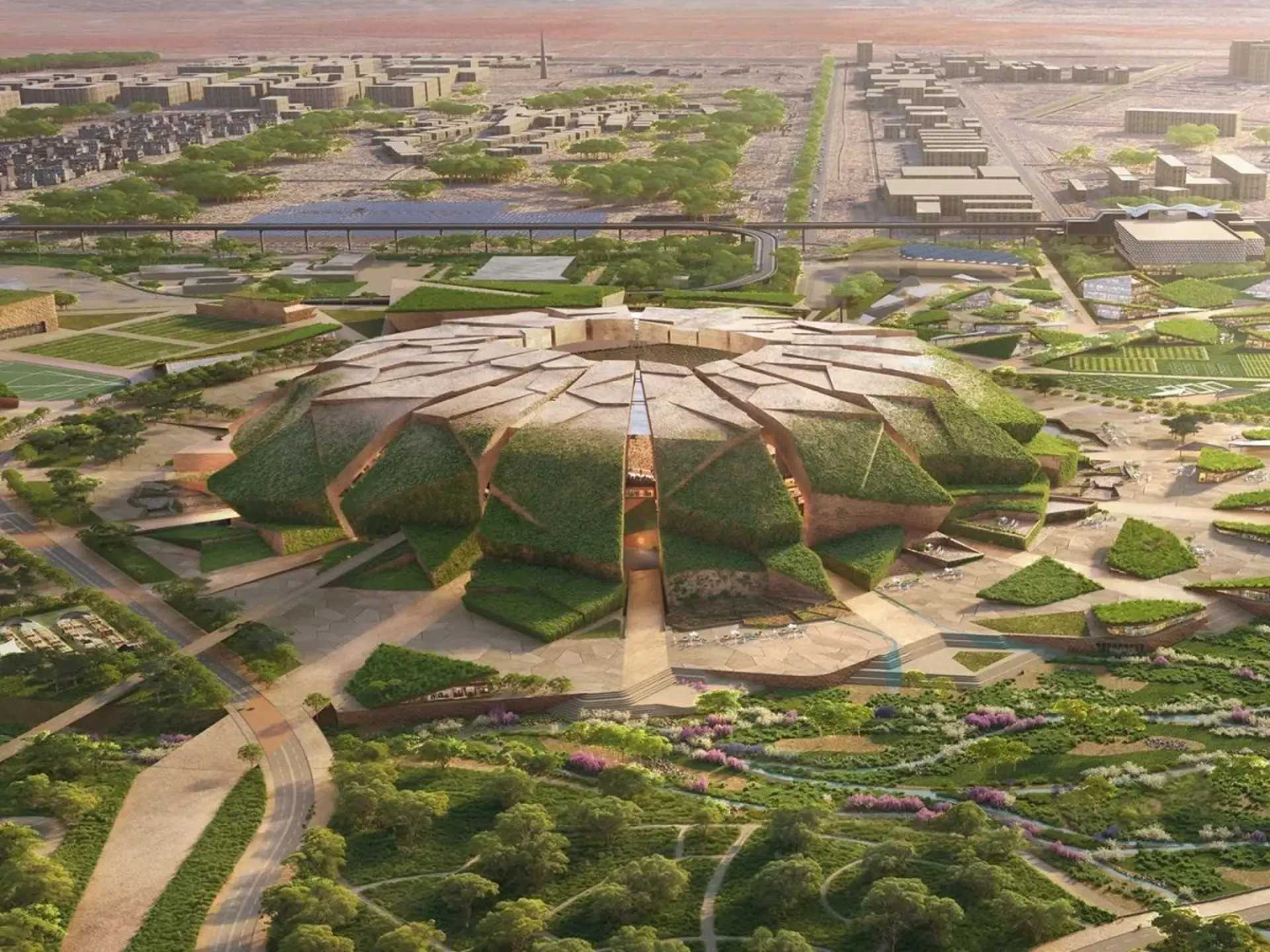 featured image thumbnail for post Saudi Arabia Gives First Look at Planned 2034 World Cup Soccer Stadium