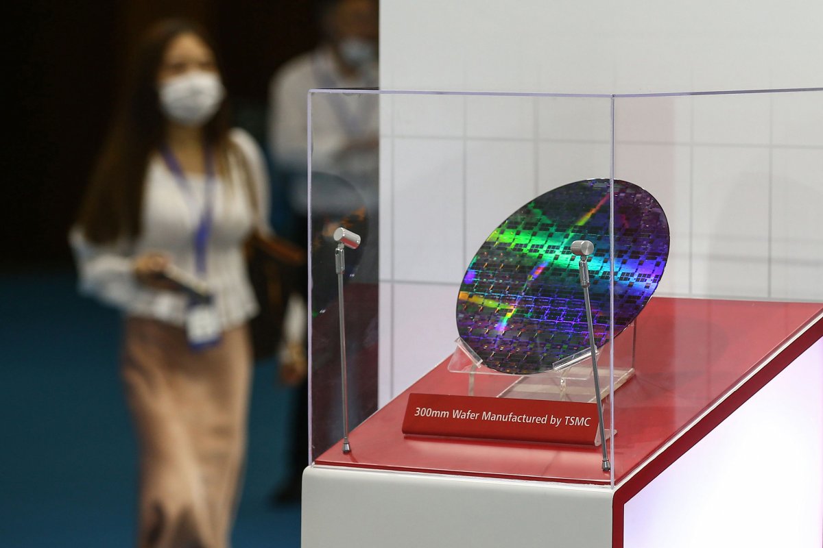 A TSMC semiconductor on display in China.