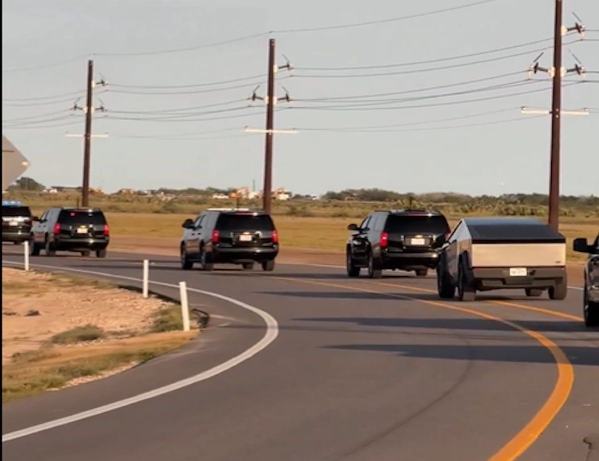 cybertruck Trump motorcade